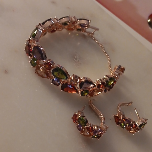 Bracelet necklace Earrings with pendant - Picture 3 of 7